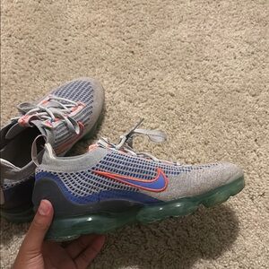 Nike Gray and Blue Sneakers Vapor maxes